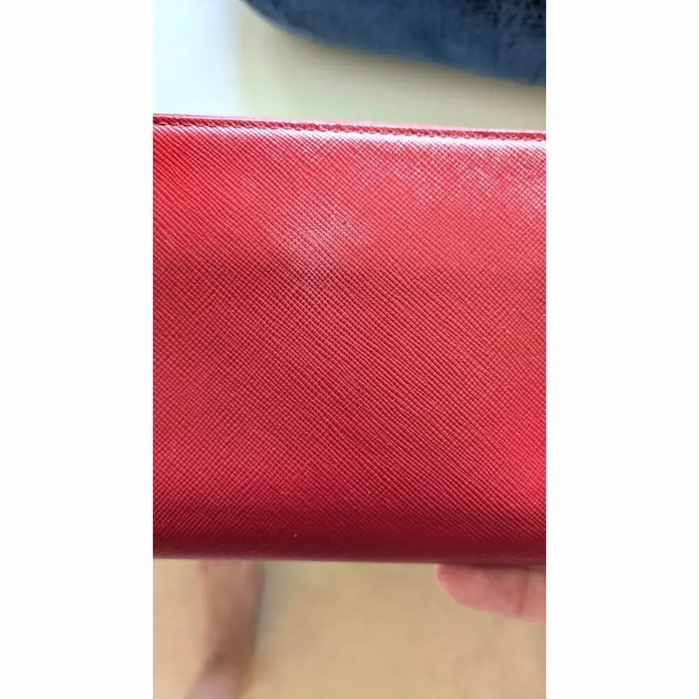 Prada Saffiano Leather Fiocco Zip-Around Wallet